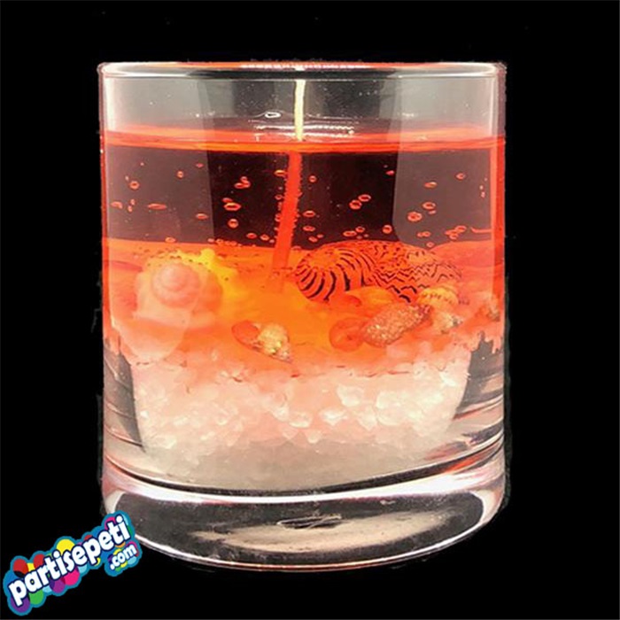 Kırmızı Bardak Jel Mum