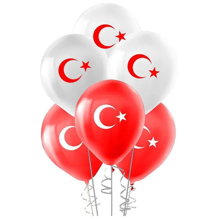 Kırmızı Beyaz Ay Yıldız Baskılı Balon