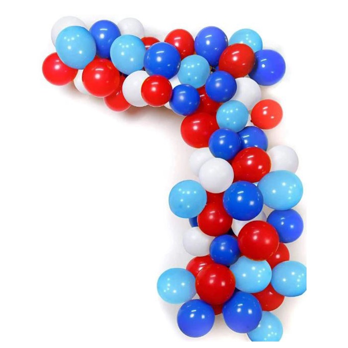 Kırmızı Beyaz Lacivert Zincir Balon Seti