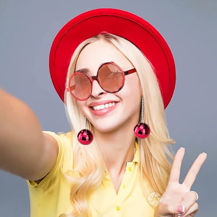 Mor Disko Küpeli Gözlük