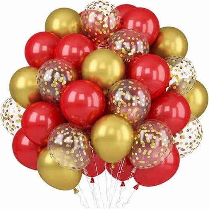 Kırmızı Gold Renkli Uçan Balon