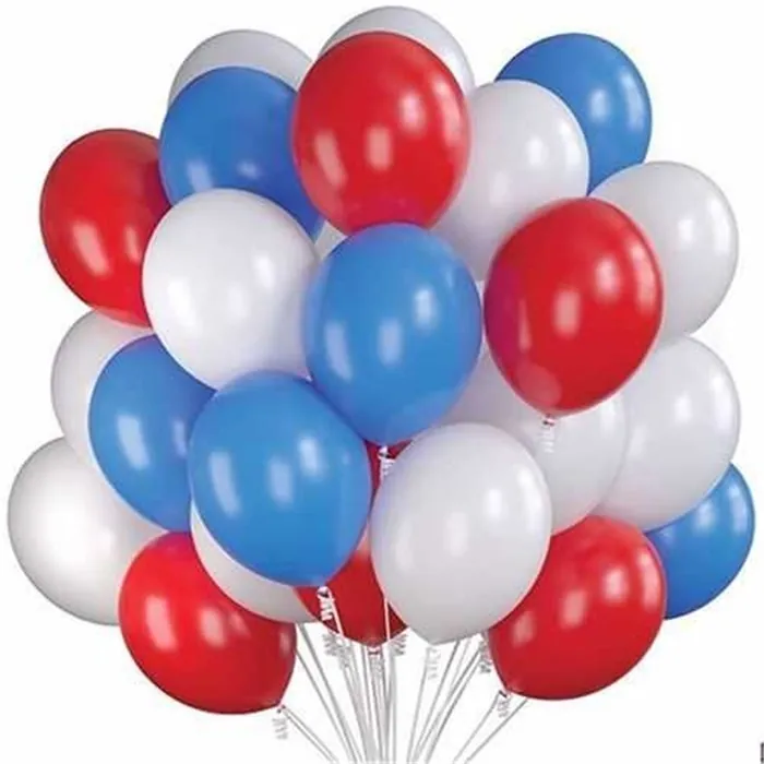 Kırmızı Mavi Beyaz Renkli Pastel Balon