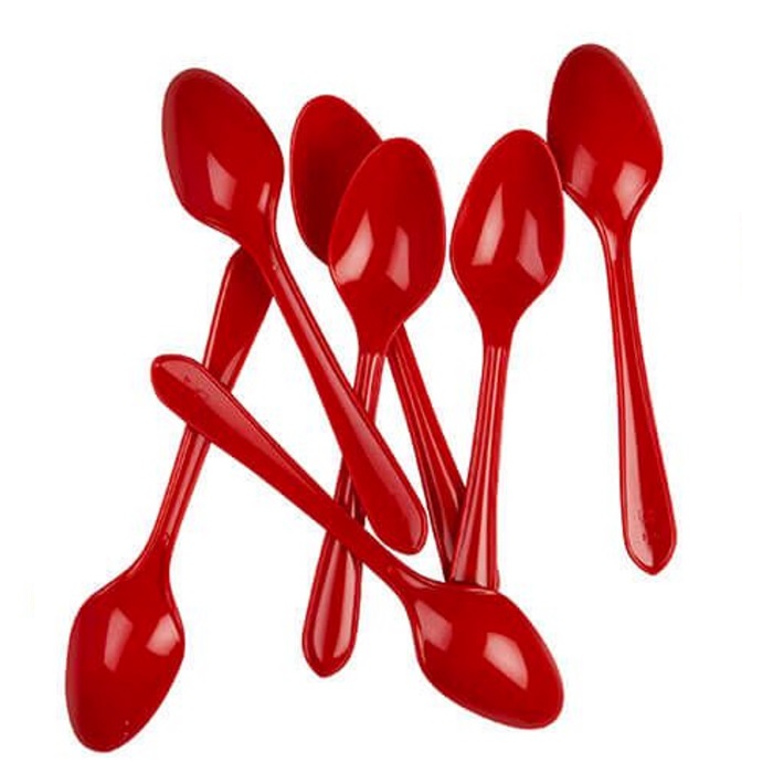 Kırmızı Plastik Kaşık