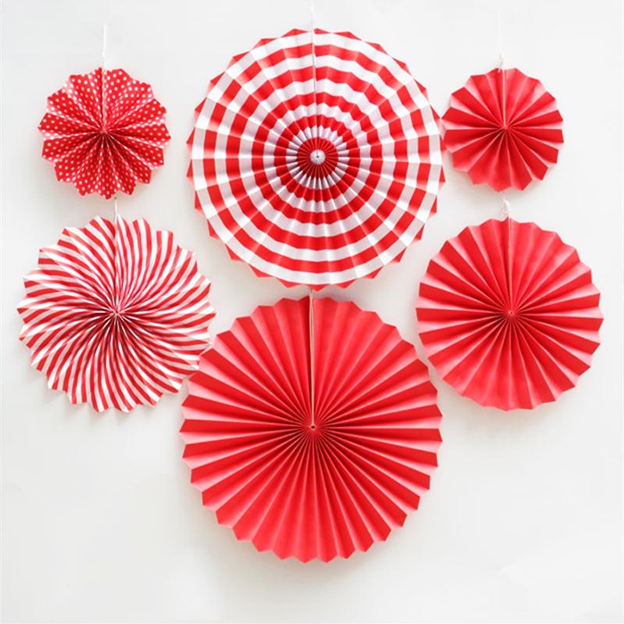 Kırmızı Renkli Yelpaze Doğum Günü Seti