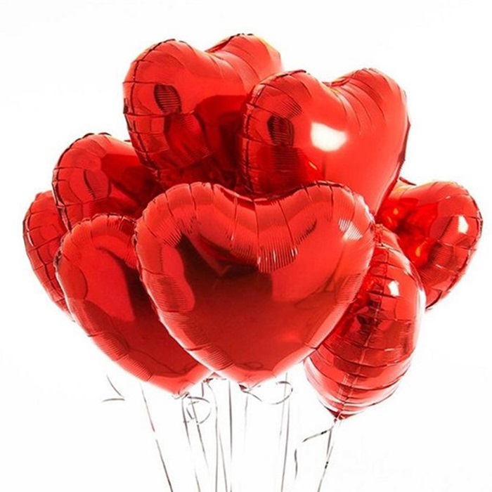 Kırmızı Kalp Şekilli Folyo Balon