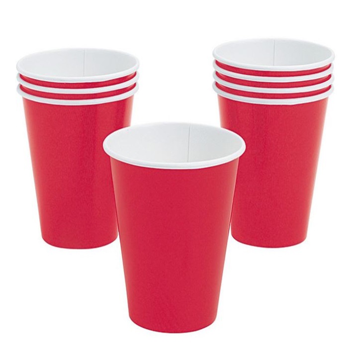 Kırmızı Renkli Karton Bardak