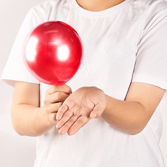 Kırmızı Renkli Mini Krom Balon