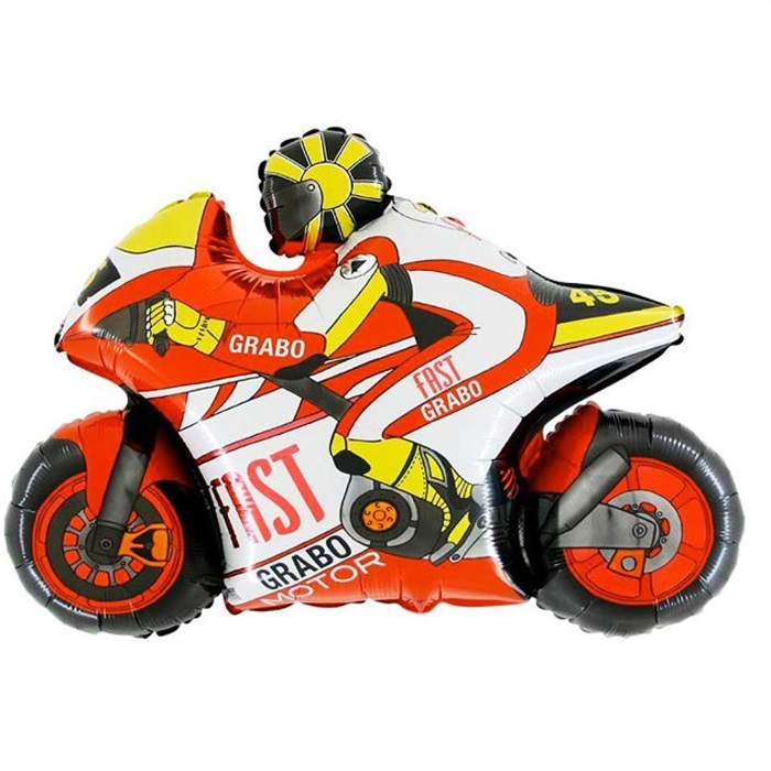 Kırmızı Renkli Motor Bisiklet Folyo Balon