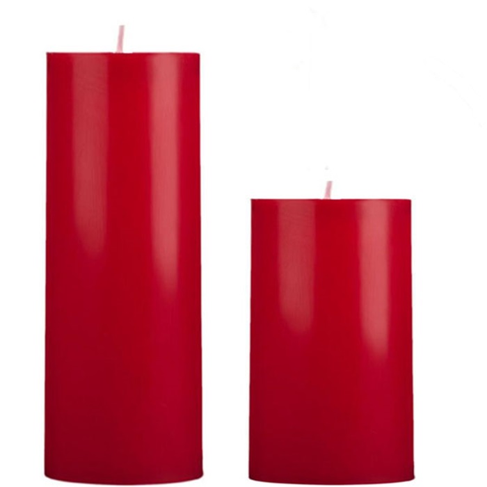 Kırmızı Renk Silindir Mum