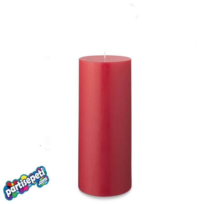 Kırmızı Renkli Silindir Mum
