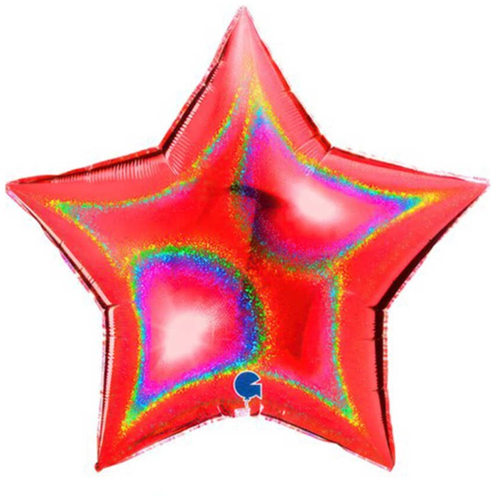 Kırmızı Simli Yıldız Folyo Balon