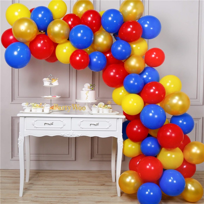 Zincir Balon Seti Kırmızı Sarı Lacivert Gold Renkli