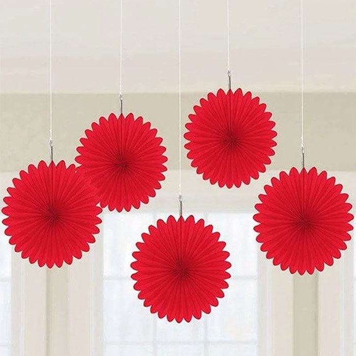 Amscan Kırmızı Yelpaze Dekor Süs