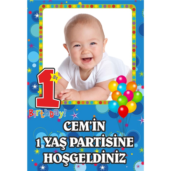 Kişiye Özel 1 Yaş Ayaklı Pano