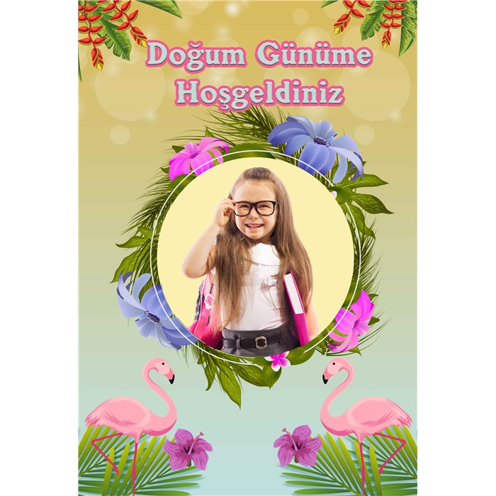 Kişiye Özel Flamingo Ayaklı Pano