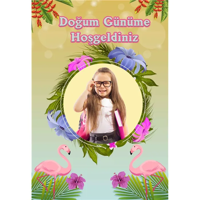 Kişiye Özel Flamingo Ayaklı Pano