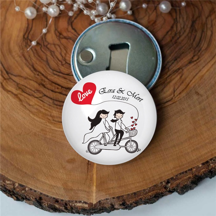 Kişiye Özel Mıknatıslı Bisiklet Kalpli