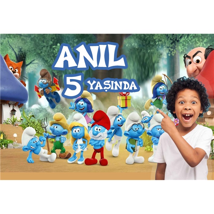 Kişiye Özel Şirinler Temalı Afiş