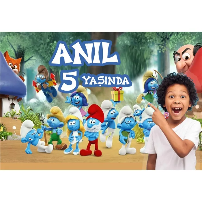 Kişiye Özel Şirinler Temalı Afiş