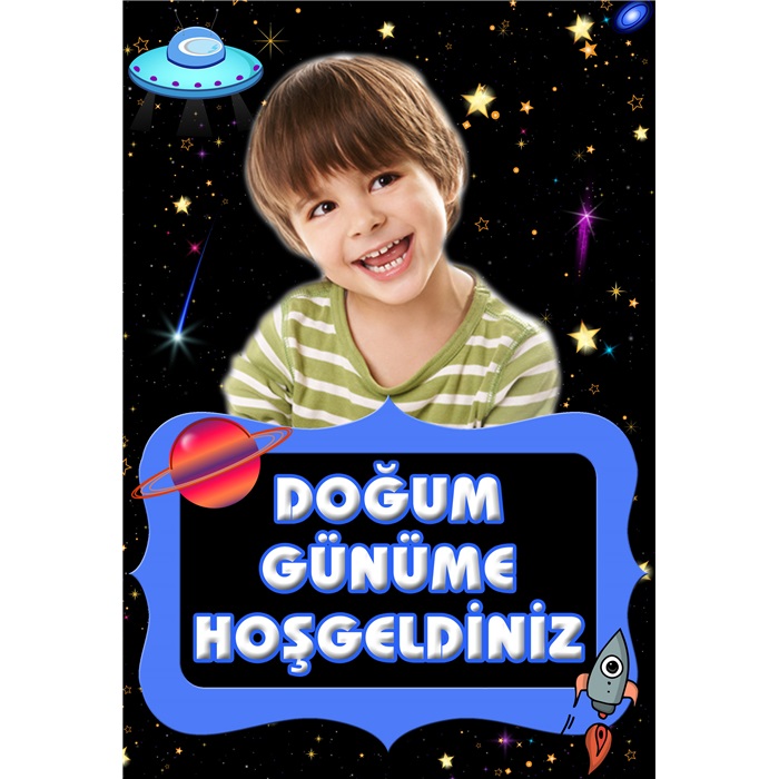 Kişiye Özel Uzay Temalı Ayaklı Pano