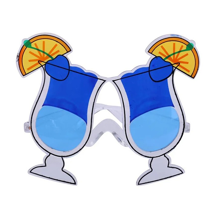 Kokteyl Mavi Renkli Parti Gözlüğü