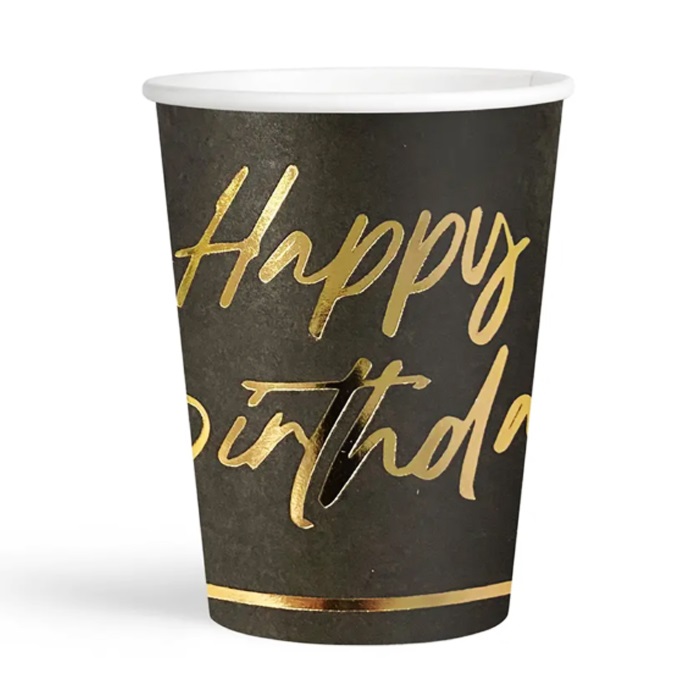 Konfeti Temalı Happy Birthday Karton Bardak