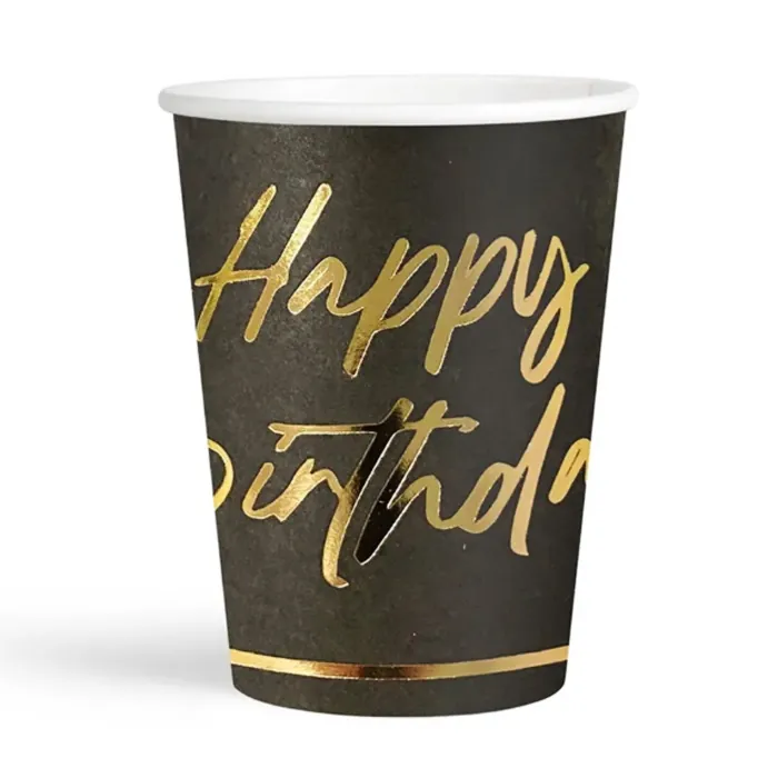 Konfeti Temalı Happy Birthday Karton Bardak