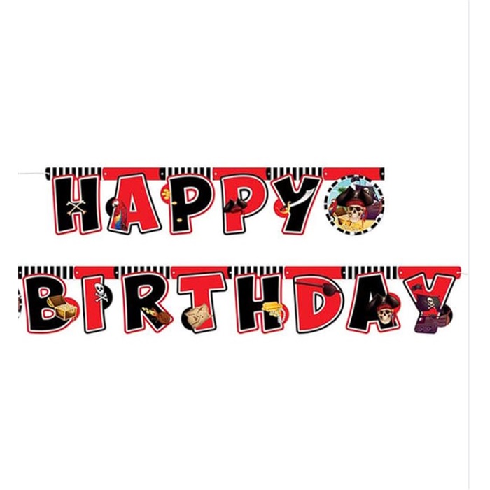 Korsan Temalı Happy Birthday Banner