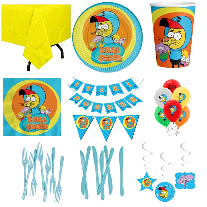 Kral Şakir Baskılı Doğum Günü Parti Seti