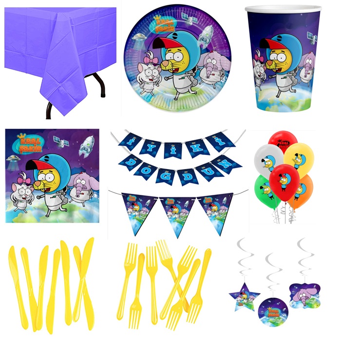 Kral Şakir Uzay Temalı Parti Seti 24 Kişilik