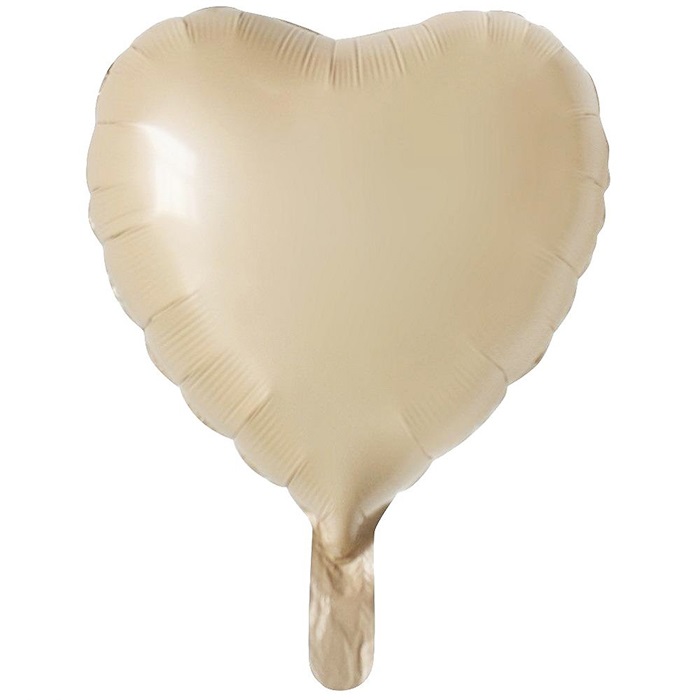 Krem Renkli Kalp Folyo Balon