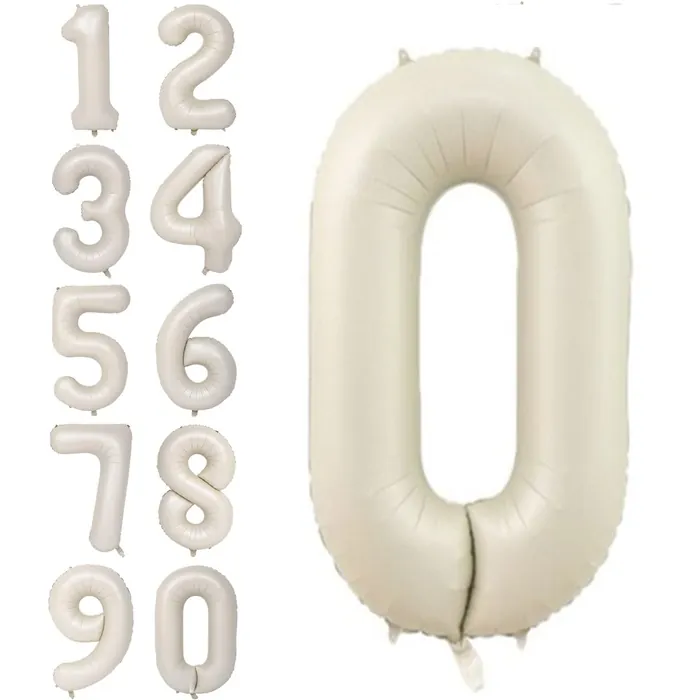 Krem Renkli Rakam Folyo Balon