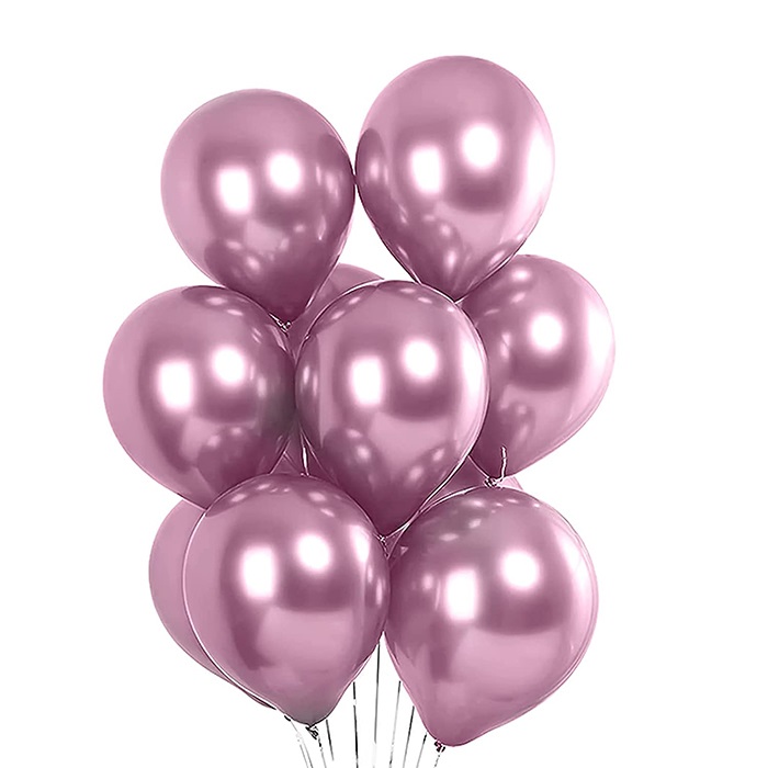 Pembe Renkli Krom Balon