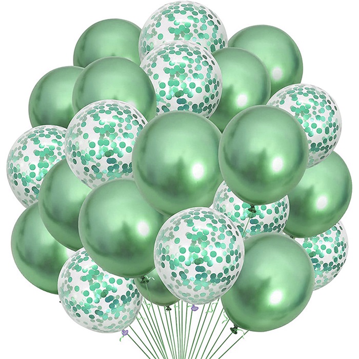 Krom Yeşil Konfetili Balon