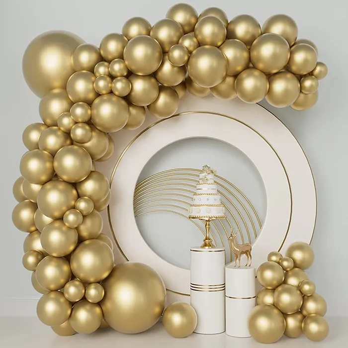 Krom Gold Renkli Zincir Balon Seti