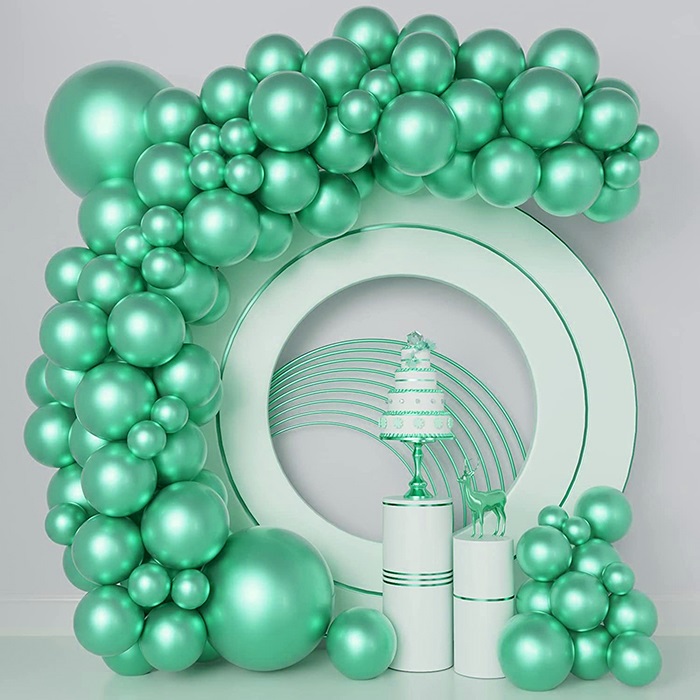 Krom Yeşil Renkli Zincir Balon Seti