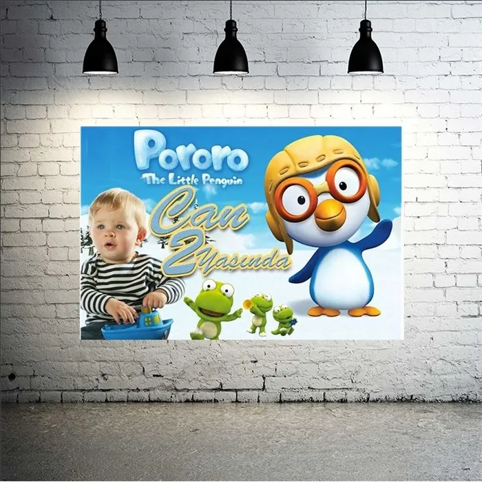 Küçük Penguen Pororo Kişiye Özel Afiş