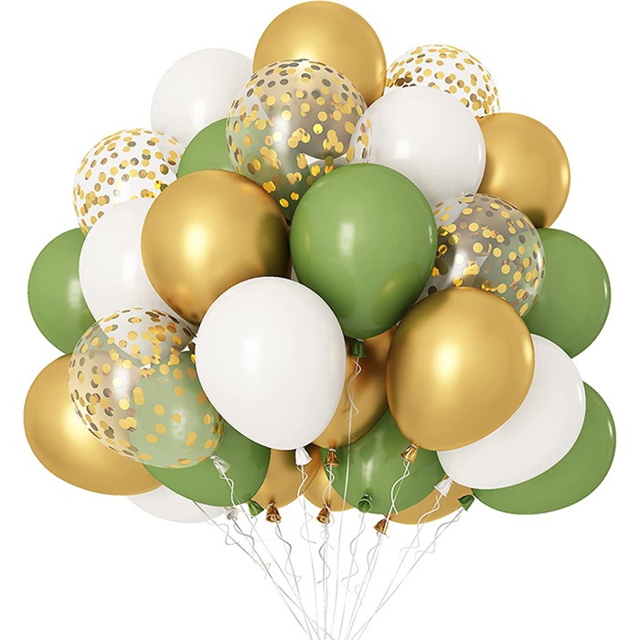 Küf Yeşili Konfetili Balon Seti