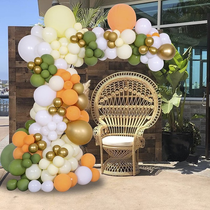 Küf Yeşili Ve Kahverengi Zincir Balon Seti