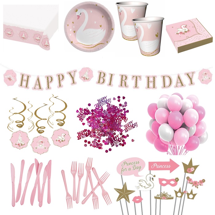 Kuğu Temalı Doğum Günü Parti Seti 24 Kişilik