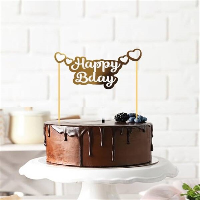 Kürdan Pasta Üstü Happy Birthday Varaklı Kürdan