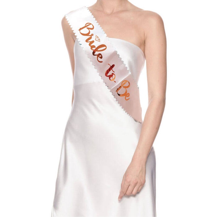 Kuşak Dantelli Bride To Be Beyaz Rose