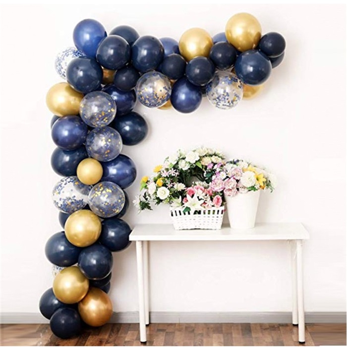 Lacivert Gold Renkli Zincir Balon Seti