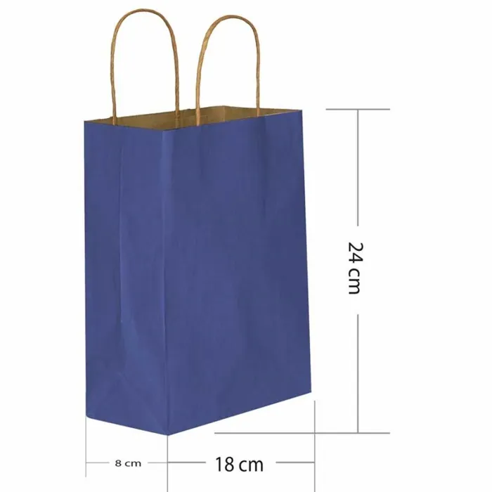 Lacivert İpli Kraft Çanta