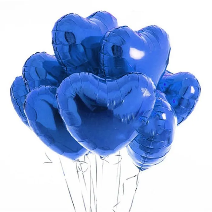 Lacivert Renkli Kalp Folyo Balon