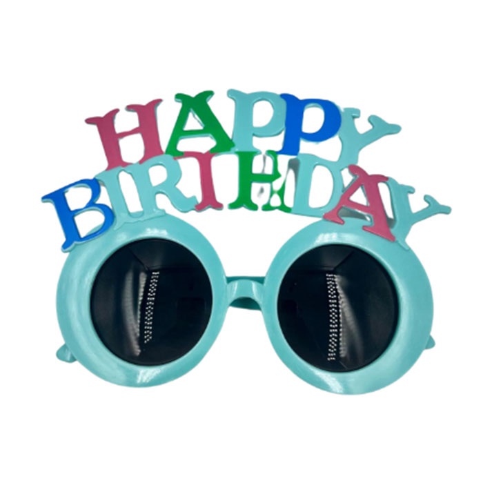 Mavi Renkli Happy Birthday Gözlük