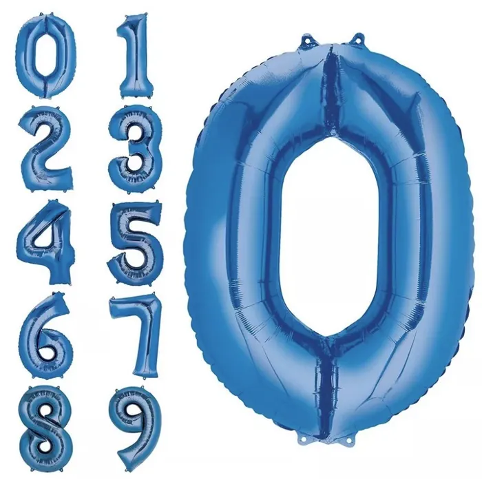 Lacivert Renkli Rakam Folyo Balon
