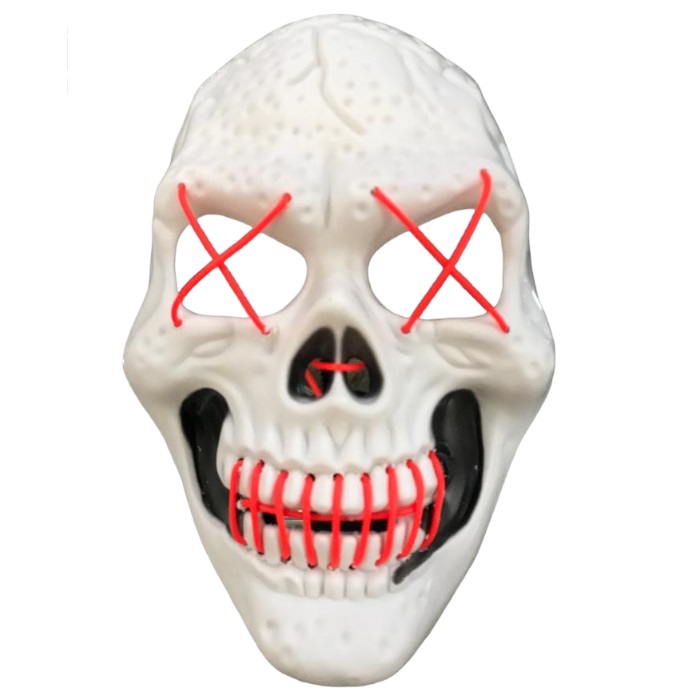 Led Işıklı Kuru Kafa Halloween Maske