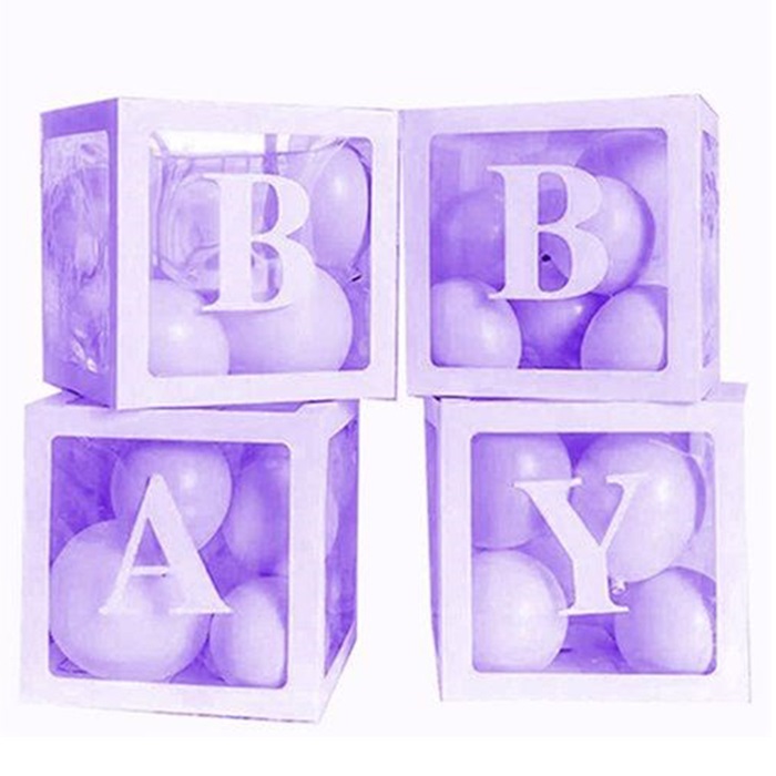 Lila Renkli Şeffaf Balon Kutusu