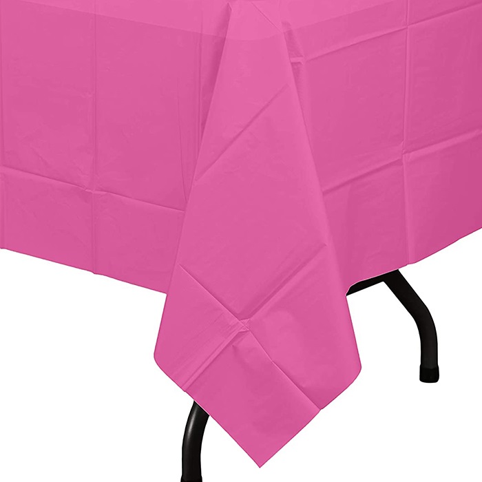 Fuşya Renkli Plastik Masa Örtüsü